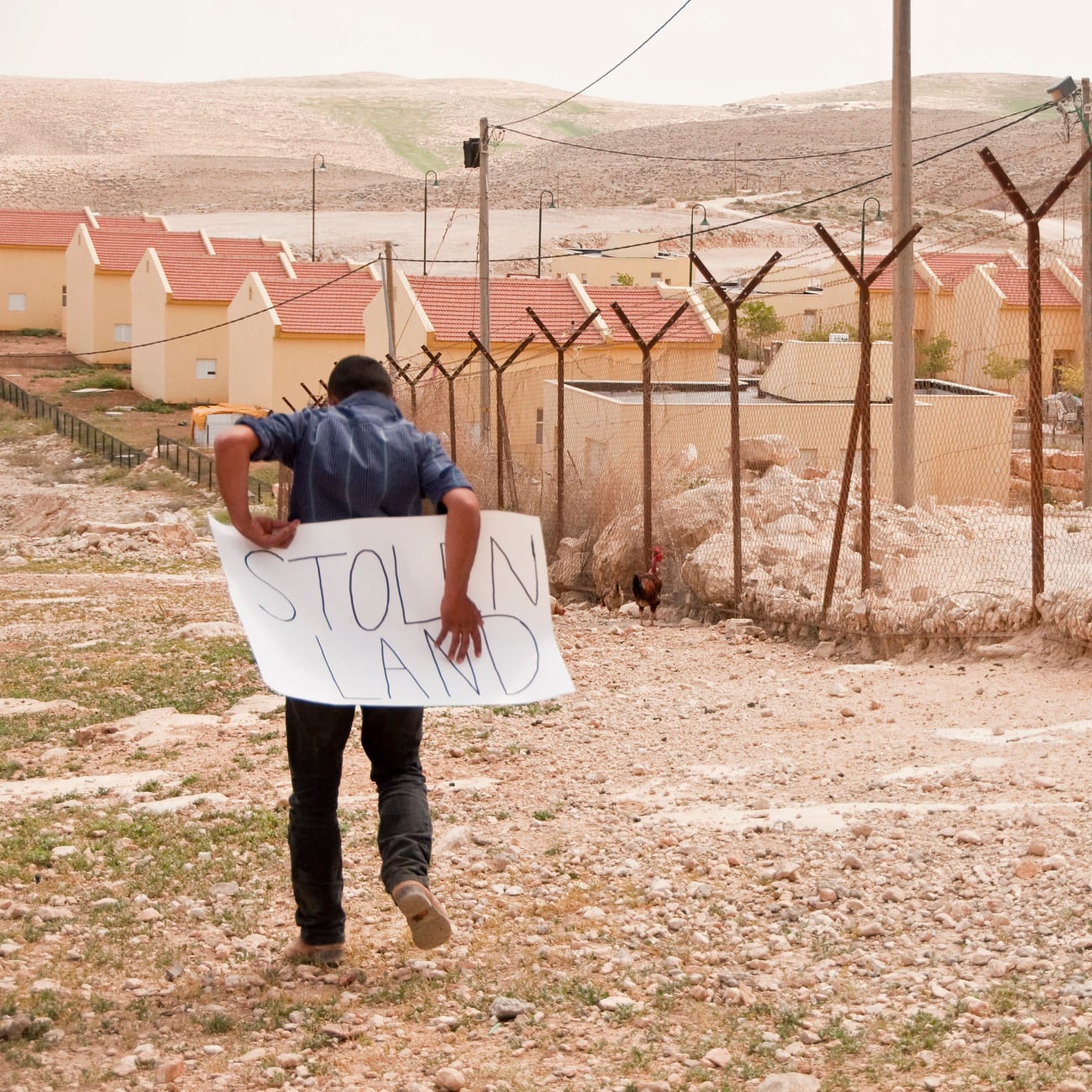 Israeli settlements built illegally on Palestinian land.